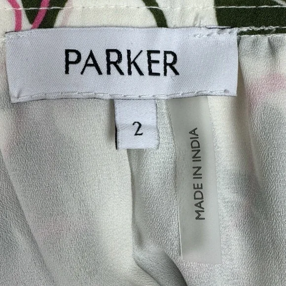 Parker Midi Skirt Womens A-Line Sz 2 Floral Tiered Spring Boho Cottagecore Girly - Picture 5 of 7